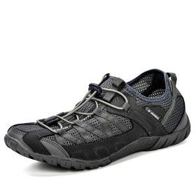 Lightweight Comfortable Men's Casual Shoes With Breathable Mesh Surface (Option: Dark Grey-45)